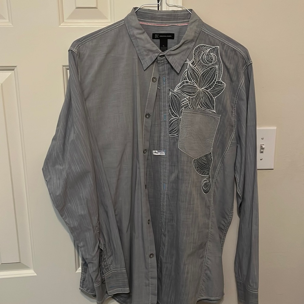 International Concepts Embroidered Long Sleeve Dress shirt XL